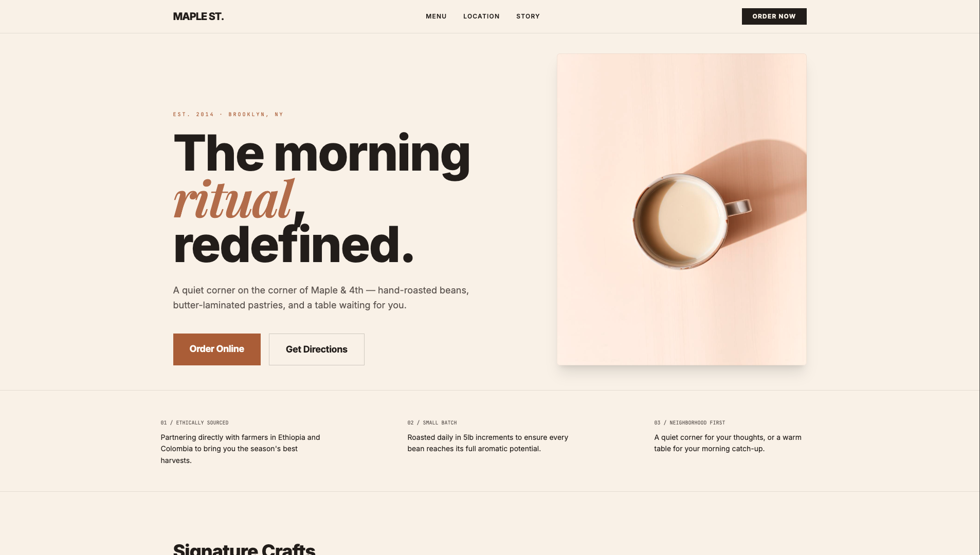 Redesigned website after screenshot